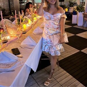 Floral Off-Shoulder Dress with Ruffle Hem